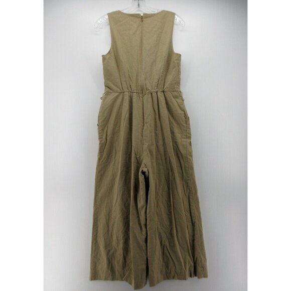J Crew Jumpsuit 4 Linen One Piece Wide Leg Cottage Peasant Zip Up * - Picture 8 of 12